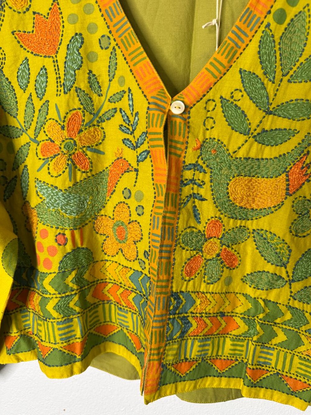 Gudrun Sjoden Calcutta Jacket Uniqum Cardigan Embroidered Bird Small NWT - Picture 2 of 6